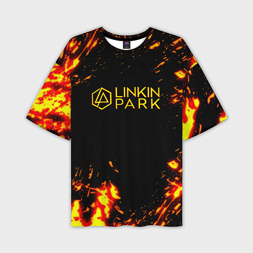 Мужская футболка оверсайз Linkin park огненный стиль / 3D-принт – фото 1