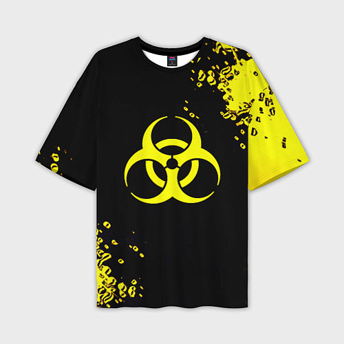 Мужская футболка оверсайз Знак биологической опасности краски / 3D-принт – фото 1