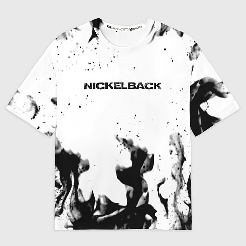 Мужская футболка оверсайз Nickelback серый дым рок / 3D-принт – фото 1