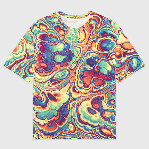 Мужская футболка оверсайз Абстрактный разноцветный паттерн / 3D-принт – фото 1