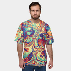 Футболка оверсайз мужская Абстрактный разноцветный паттерн, цвет: 3D-принт — фото 2