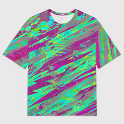 Футболка оверсайз мужская Разноцветные паттерны, цвет: 3D-принт