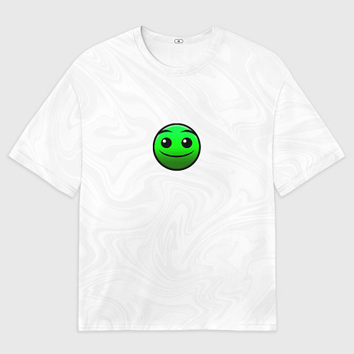 Мужская футболка оверсайз Геометри Даш смайлик / 3D-принт – фото 1