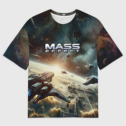 Футболка оверсайз мужская Масс эффект - космос, цвет: 3D-принт