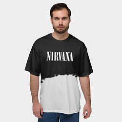 Футболка оверсайз мужская Nirvana текстура, цвет: 3D-принт — фото 2