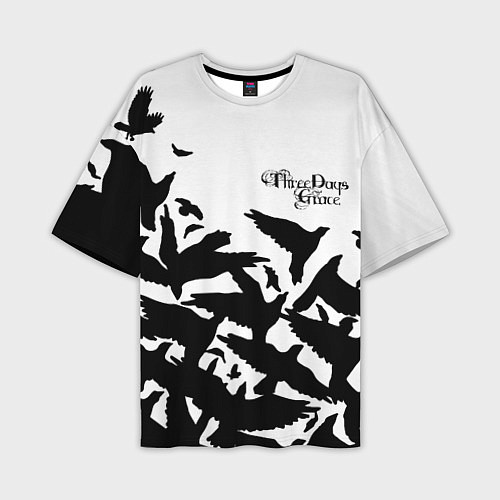 Мужская футболка оверсайз Three Days Grace вороны бенд / 3D-принт – фото 1