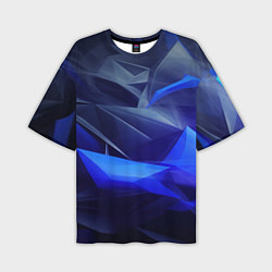 Мужская футболка оверсайз Темный синий абстрактный геометрический фон