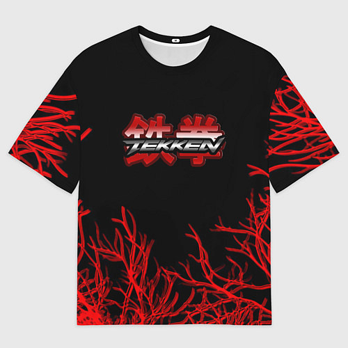 Мужская футболка оверсайз Tekken файтинг текстура сакура / 3D-принт – фото 1