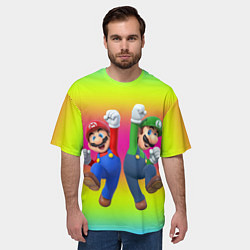 Футболка оверсайз мужская Братья Марио, цвет: 3D-принт — фото 2
