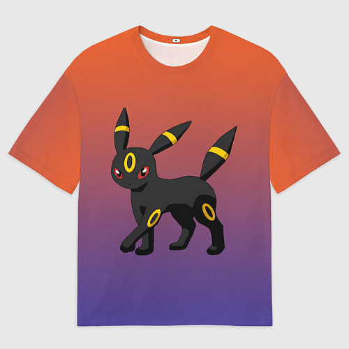 Мужская футболка оверсайз Умбреон покемон-кот / 3D-принт – фото 1