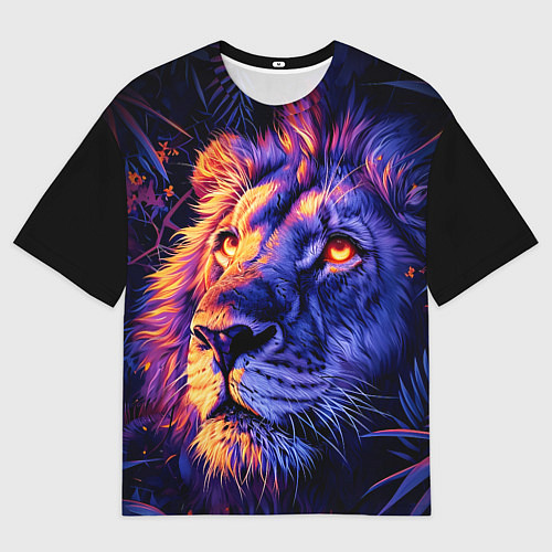 Мужская футболка оверсайз Лев поп-арт / 3D-принт – фото 1