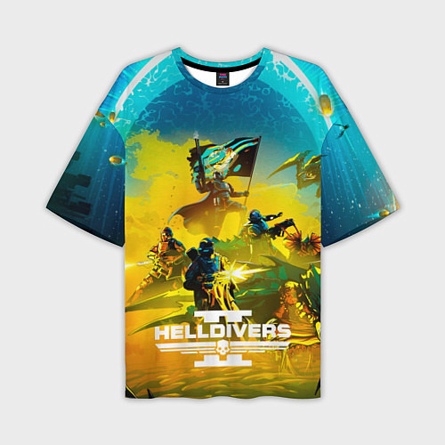 Мужская футболка оверсайз Битва helldivers 2 / 3D-принт – фото 1