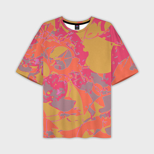 Мужская футболка оверсайз Цветной яркий камуфляж / 3D-принт – фото 1