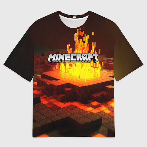 Мужская футболка оверсайз Огненный minecraft / 3D-принт – фото 1