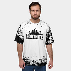 Футболка оверсайз мужская Fortnite краски чёрные, цвет: 3D-принт — фото 2