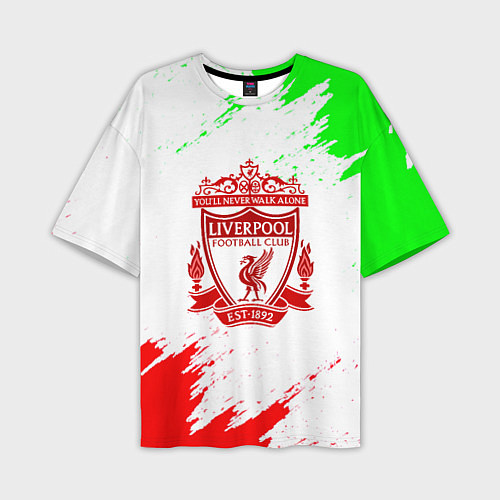 Мужская футболка оверсайз Liverpool краски спорт / 3D-принт – фото 1