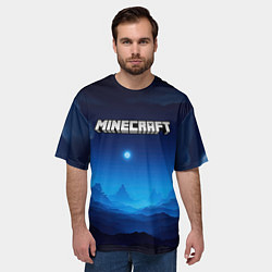 Футболка оверсайз мужская Minecraft logo night, цвет: 3D-принт — фото 2