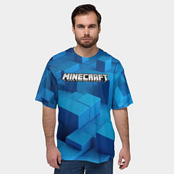 Футболка оверсайз мужская Minecraft синие плиты, цвет: 3D-принт — фото 2