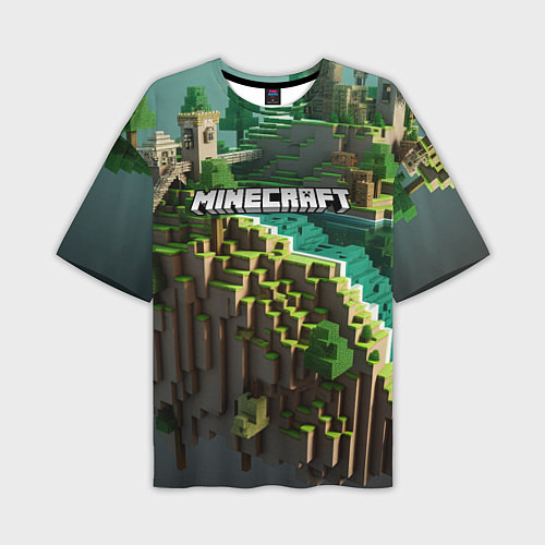 Мужская футболка оверсайз Minecraft logo летняя карта / 3D-принт – фото 1
