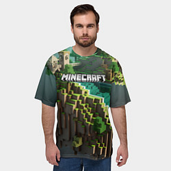 Футболка оверсайз мужская Minecraft logo летняя карта, цвет: 3D-принт — фото 2
