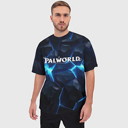 Футболка оверсайз мужская Palworld logo blue ice, цвет: 3D-принт — фото 2