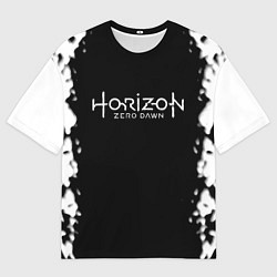 Мужская футболка оверсайз Horizon zero dawn краски белые