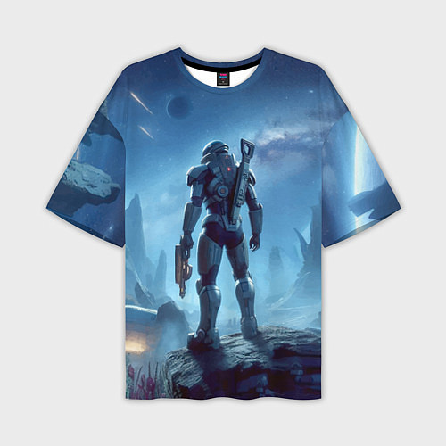 Мужская футболка оверсайз Mass Effect - ai art / 3D-принт – фото 1