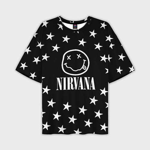 Мужская футболка оверсайз Nirvana stars steel / 3D-принт – фото 1