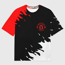 Футболка оверсайз мужская Manchester United flame fc, цвет: 3D-принт