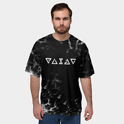 Футболка оверсайз мужская Ведьмак текстура броня, цвет: 3D-принт — фото 2