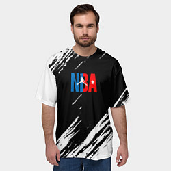 Футболка оверсайз мужская Basketball текстура краски nba, цвет: 3D-принт — фото 2