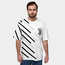 Футболка оверсайз мужская Juventus sport geometry, цвет: 3D-принт — фото 2