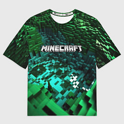 Футболка оверсайз мужская Minecraft logo в стиле киберпанк, цвет: 3D-принт