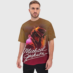 Футболка оверсайз мужская Michael Jackson нарисованный кистью, цвет: 3D-принт — фото 2