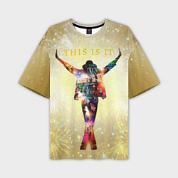 Мужская футболка оверсайз Michael Jackson THIS IS IT - с салютами на золотом
