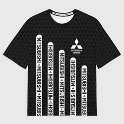 Футболка оверсайз мужская Mitsubishi - black and white, цвет: 3D-принт