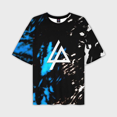 Мужская футболка оверсайз Linkin park холодные краски / 3D-принт – фото 1
