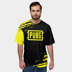 Футболка оверсайз мужская Pubg текстура краски жёлтые, цвет: 3D-принт — фото 2