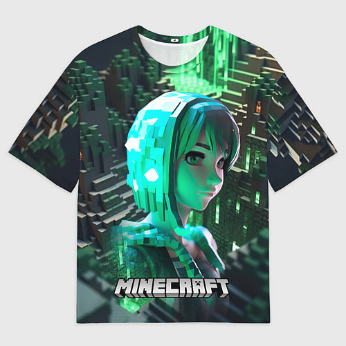 Мужская футболка оверсайз Minecraft персонаж на острове / 3D-принт – фото 1