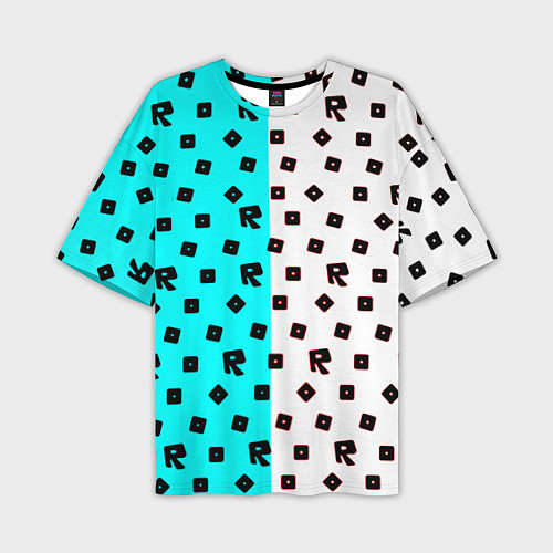 Мужская футболка оверсайз Roblox pattern logo mobile / 3D-принт – фото 1