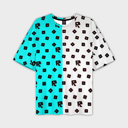 Мужская футболка оверсайз Roblox pattern logo mobile
