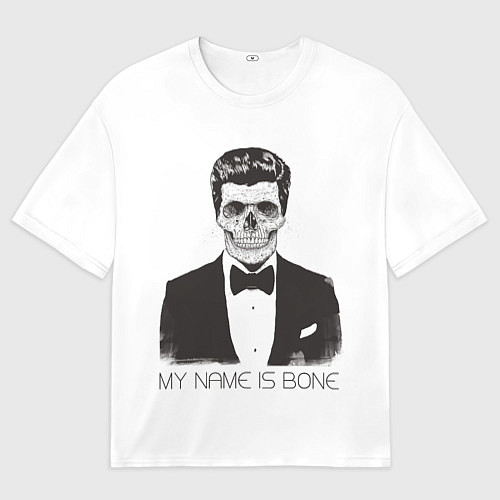 Мужская футболка оверсайз My name is Bone / 3D-принт – фото 1