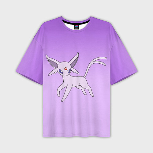 Мужская футболка оверсайз Espeon Pokemon - розовая кошка покемон / 3D-принт – фото 1