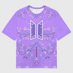 Футболка оверсайз мужская BTS - ARMY Цветочный принт, цвет: 3D-принт