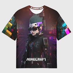 Футболка оверсайз мужская Minecraft matrix woman, цвет: 3D-принт