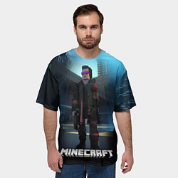 Футболка оверсайз мужская Minecraft cyberpunk style, цвет: 3D-принт — фото 2