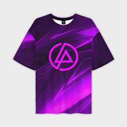 Футболка оверсайз мужская Linkin park neon stripes logo, цвет: 3D-принт