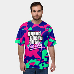 Футболка оверсайз мужская GTA vice city камуфляж, цвет: 3D-принт — фото 2