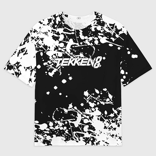 Мужская футболка оверсайз Tekken 8 брызги белых красок / 3D-принт – фото 1