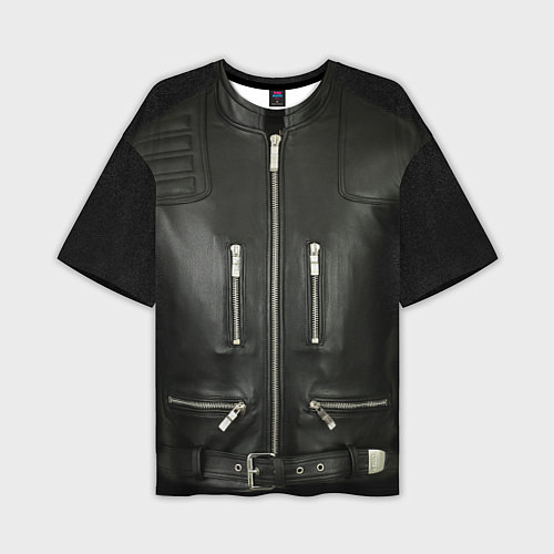 Мужская футболка оверсайз Terminator first - leather jacket / 3D-принт – фото 1